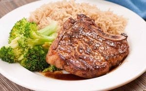 Bbq pork chops with rice
