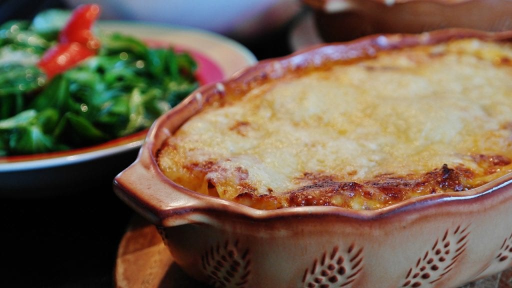 Cheesy Pea, Onion, And Potato Bake