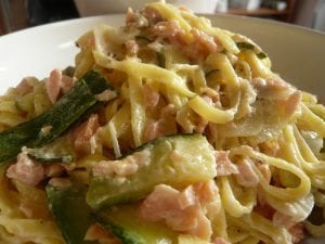 Creamy Crockpot Salmon Pasta with Dill Recipe