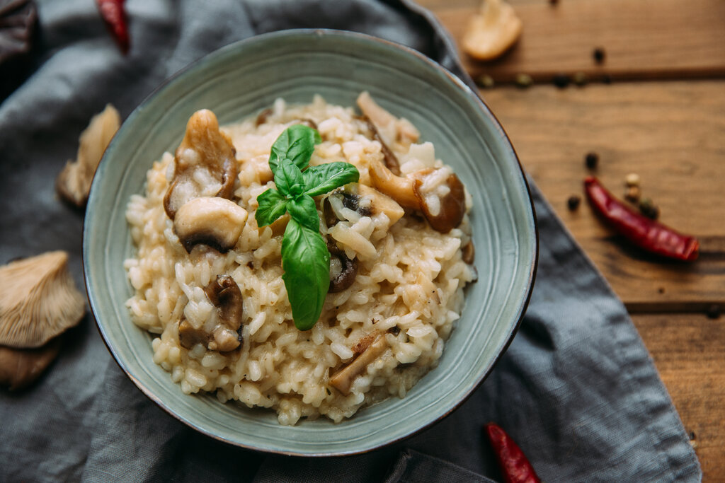 Crockpot Cheesy Rice Casserole - slow-cooked instant rice with cheddar cheese and shiitake mushrooms