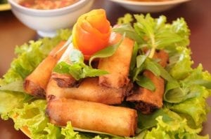 Mini-Vegetable Lumpia with Garlic Vinegar Dip Recipe