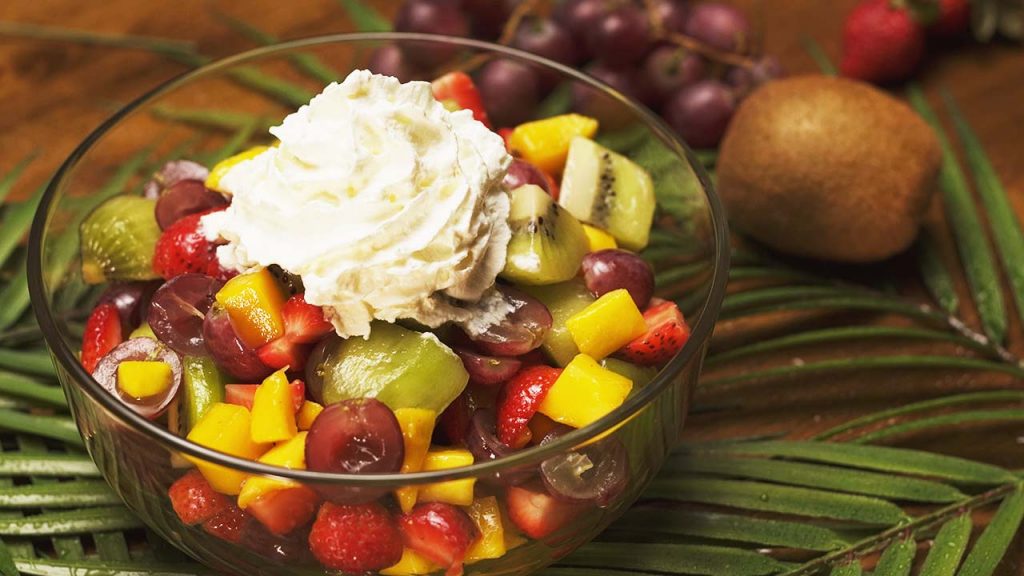 healthy fruit salad with yogurt