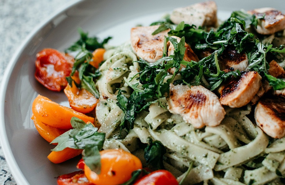 Pesto Fettucine with Chicken