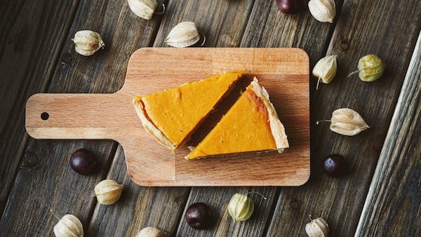 Swirled Pumpkin and Caramel Cheesecake