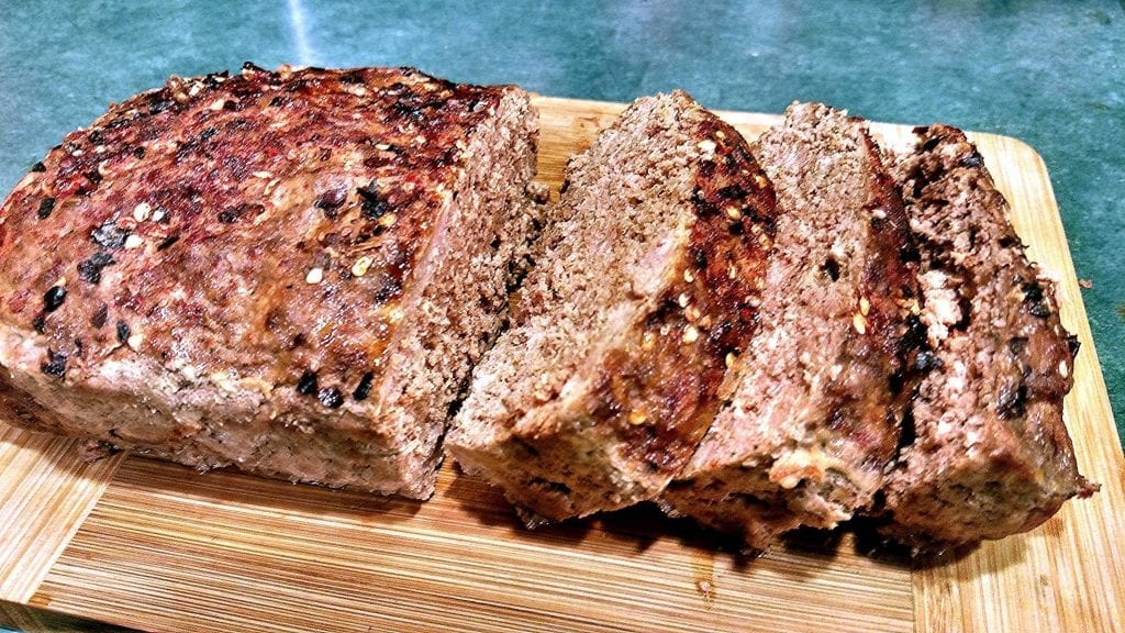 beef meatloaf on a wooden board