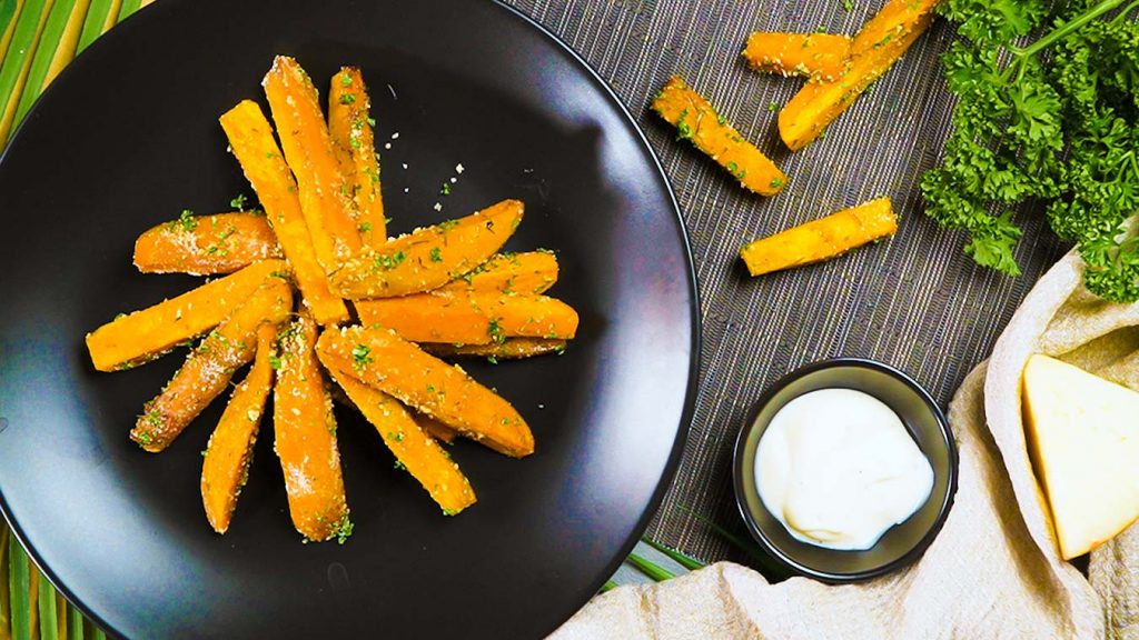 Spiralized Sweet Potato (with Brown Sugar Honey Butter