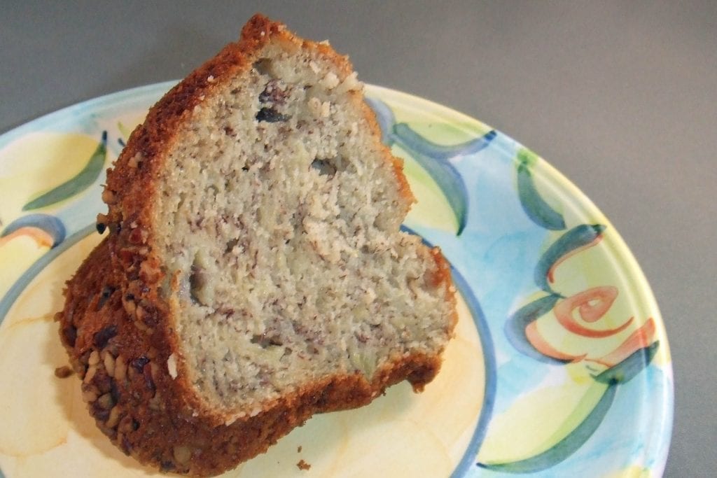 slice of banana cake