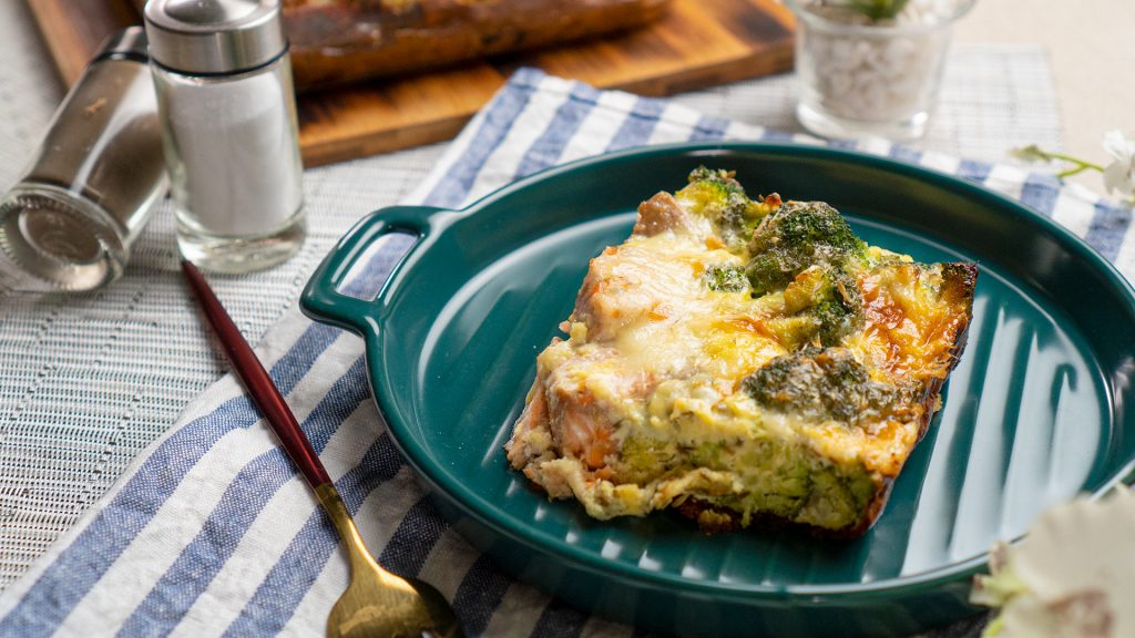 Cheesy Broccoli Salmon Casserole