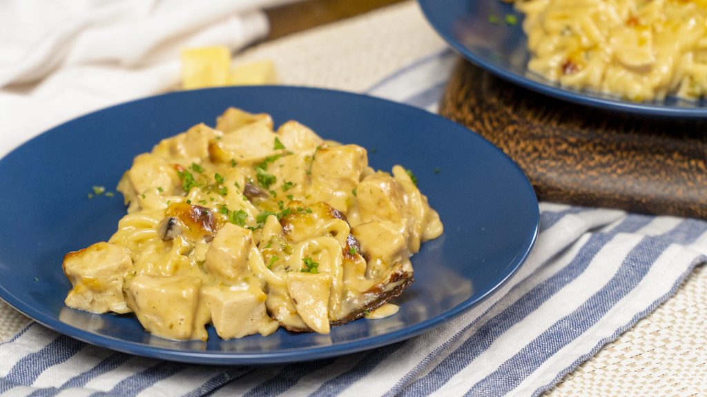 Cheesy Chicken Spaghetti Recipe, homemade spaghetti with chicken and cheese