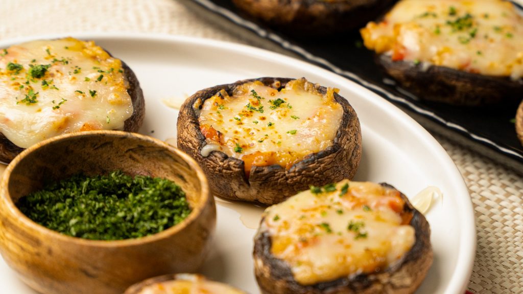 Cheesy Stuffed Baked Mushrooms