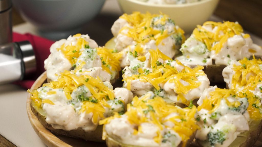 Chicken Alfredo Baked Potatoes Recipe