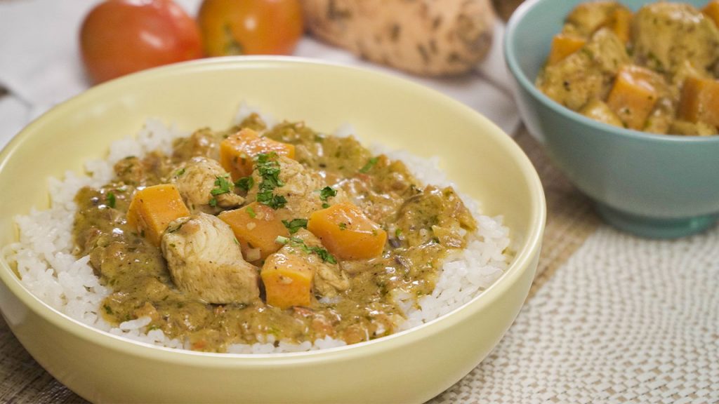 chicken-curry-with-sweet-potatoes-&-coconut-rice-recipe