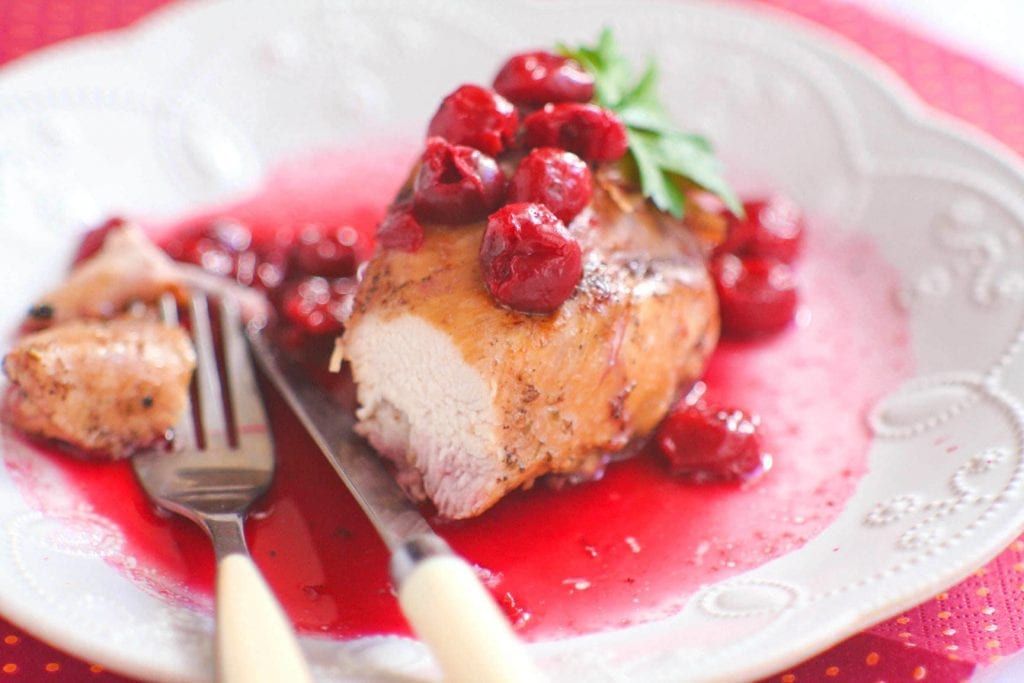 chicken with cherry sauce