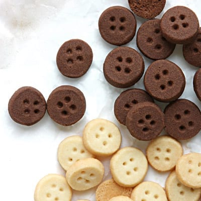 chocolate and vanilla button cookies