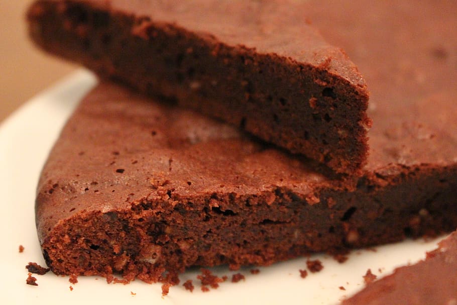 closeup on chocolate cake