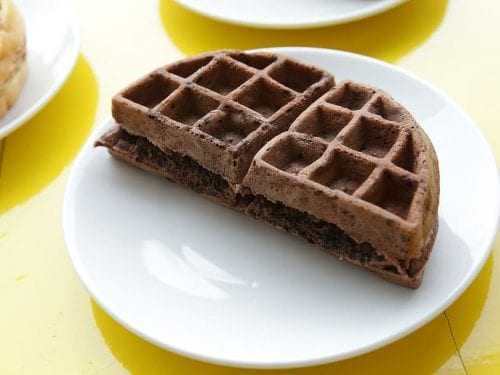 Chocolate Brunch Waffles Recipe, best chocolate waffles with chocolate chips