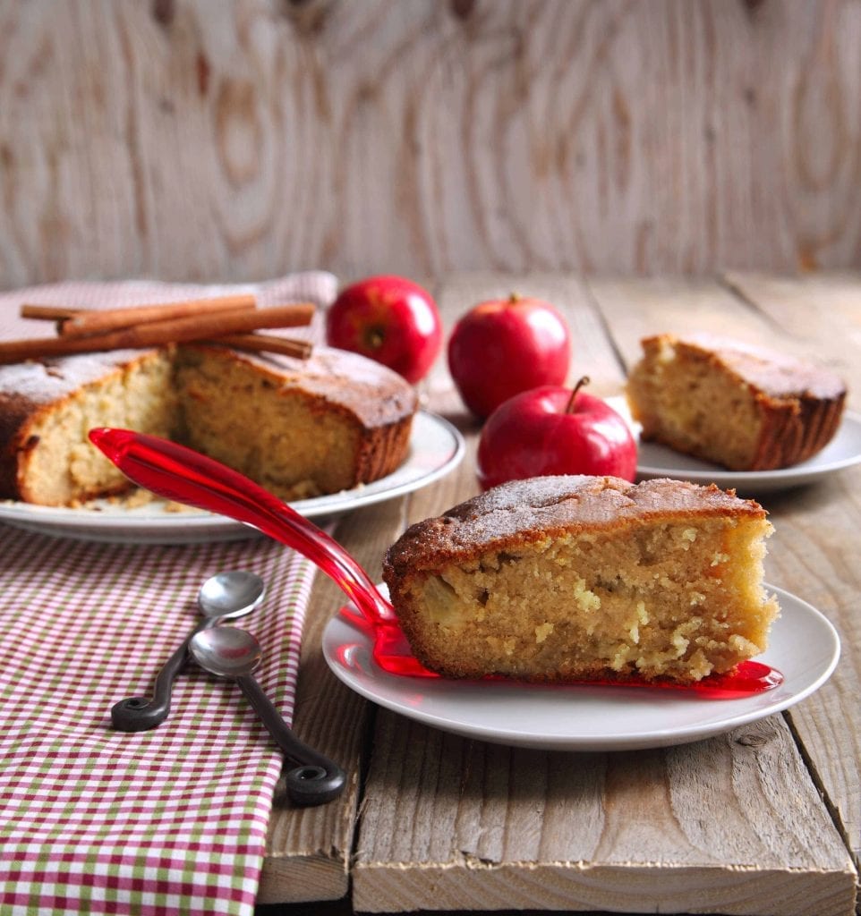 applesauce cake on a wooden table