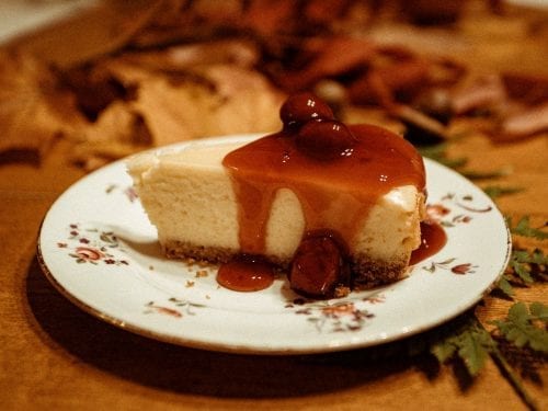 caramel coated cheesecake