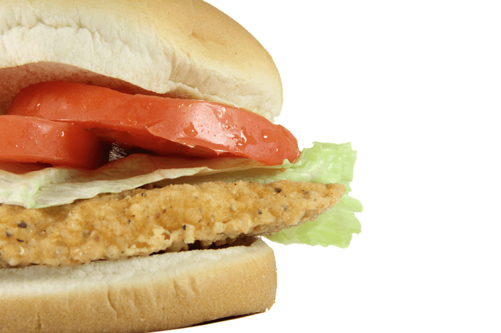 chicken sandwich with lettuce and tomato