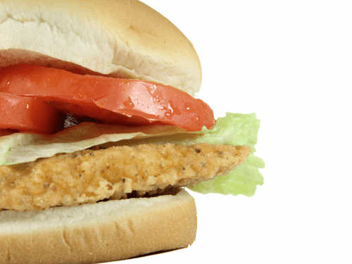 chicken sandwich with lettuce and tomato