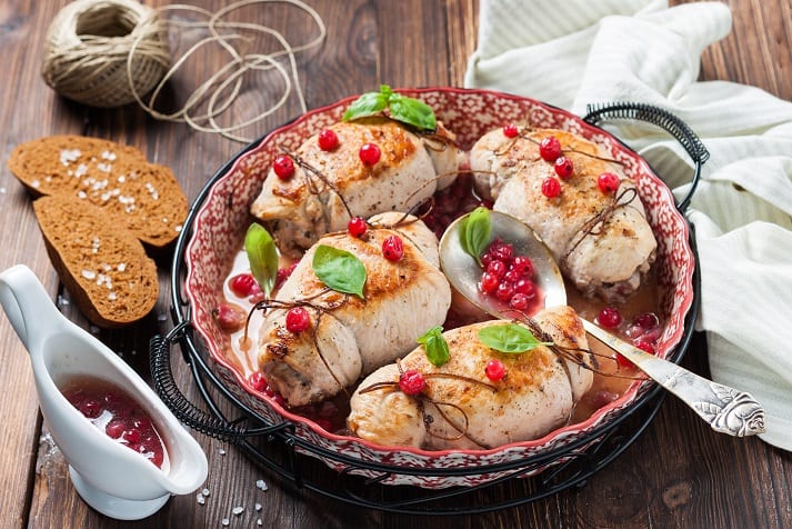 Cranberry And Brie Stuffed Chicken Breasts