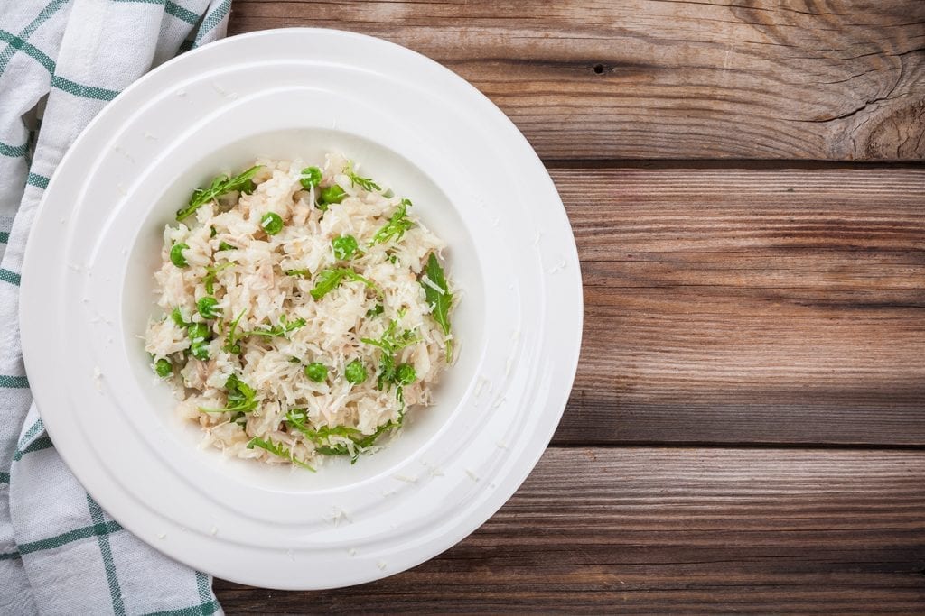 creamy risotto with arugula