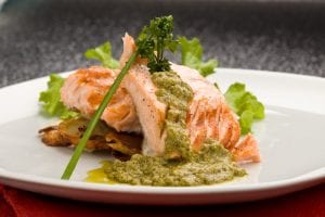 Crisp-Sided Salmon With Fresh Coriander Pesto Recipe