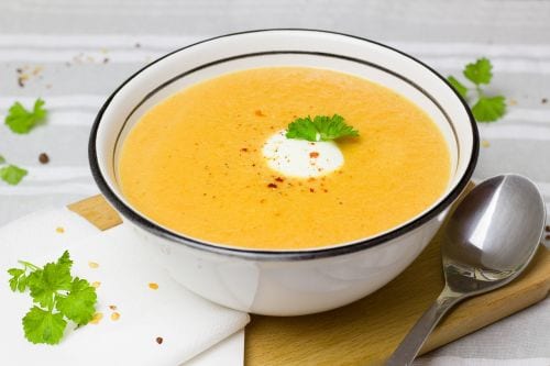 hot curried carrot soup