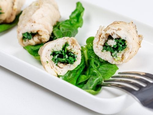 chicken rolls filled with spinach