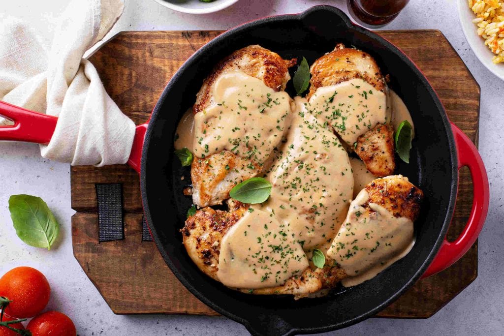 fried chicken with creamy gravy