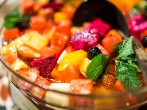 fruit salad with mint