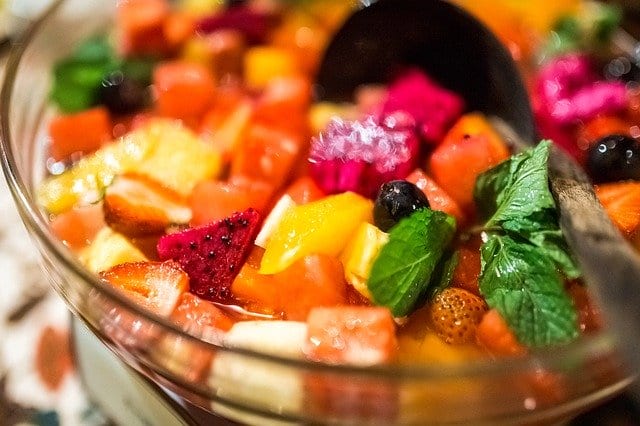 fruit salad with mint