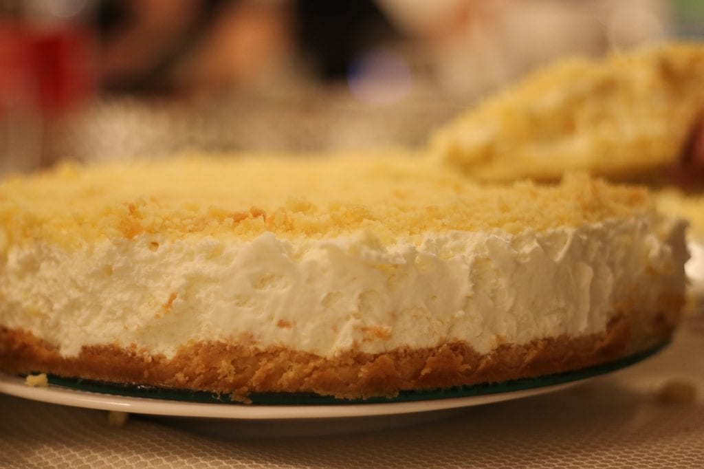 delicious garlic blue cheese cheesecake