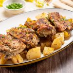 golden-herb-chicken-wings-and-potatoes-recipe