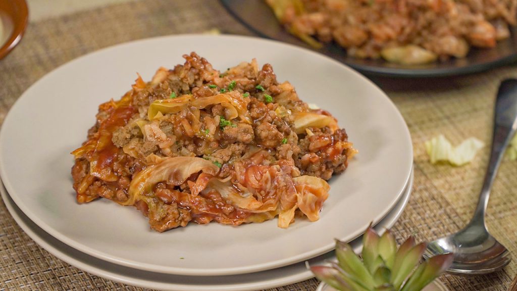 Layered Cabbage and Ground Beef