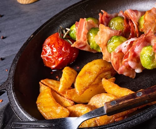 Maple Glazed Bacon Cheddar and Brussels Sprout Bites Recipe