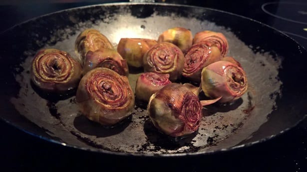 Oven-Braised Baby Artichokes with Lemon Aioli