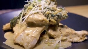 Chicken Breasts with Spinach and Leek Paprikash Sauce Recipe