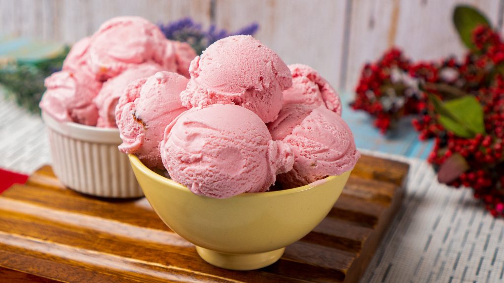 Pink Guava Ice Cream Recipe, homemade pink guava fruit ice cream