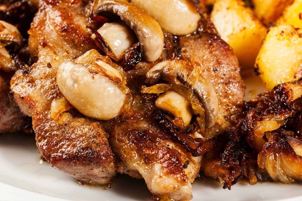 pork with mushrooms and potatoes