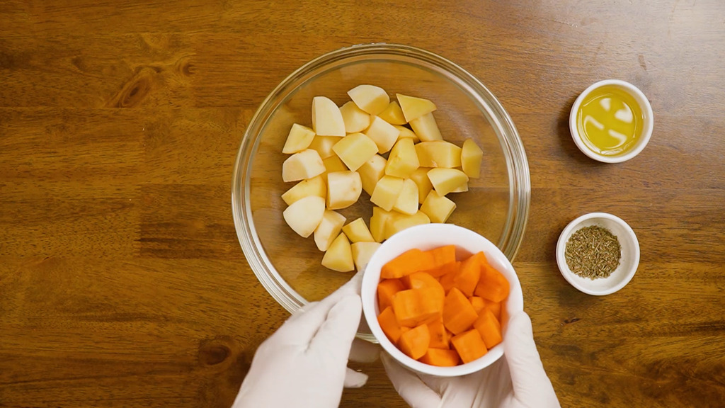preparing the veggies