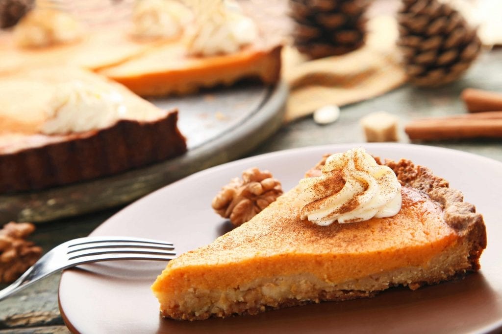 pumpkin pie with a crumb crust