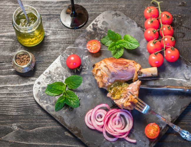 Roast Lamb with Mint Jelly