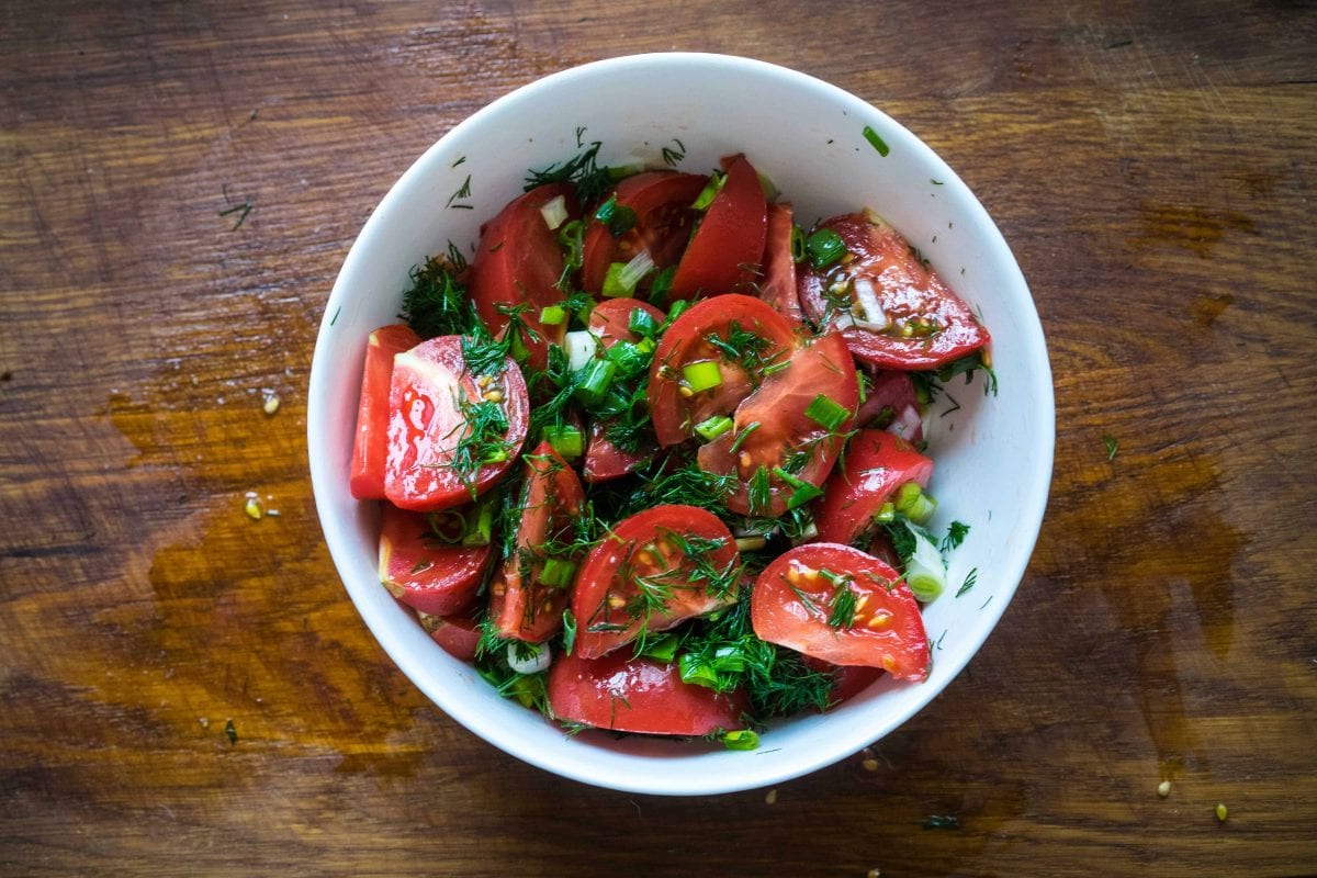 QuickandEasy Tomato and Green Onion Salad Recipe