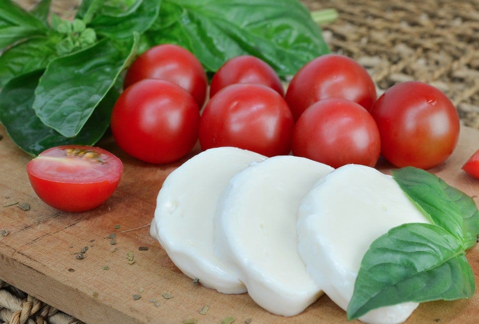 fresh mozarella with tomatoes