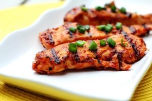 Grilled Chicken Breast with Red Currant Rhubarb Sauce and Port Wine Recipe