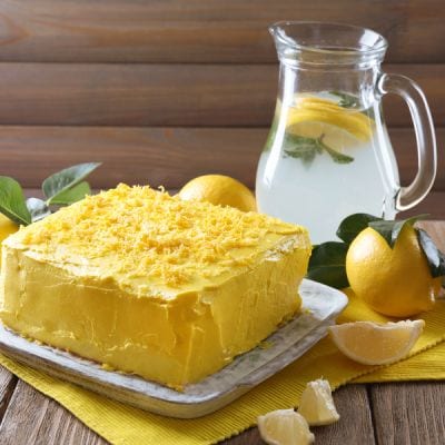No-Bake Lemon Cake with Lemon Zest Frosting Recipe
