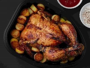 grilled chicken with fried potatoes