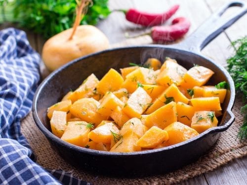 asian style turnips with ginger, chives and garlic