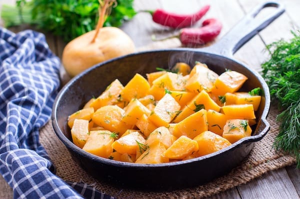 asian style turnips with ginger, chives and garlic